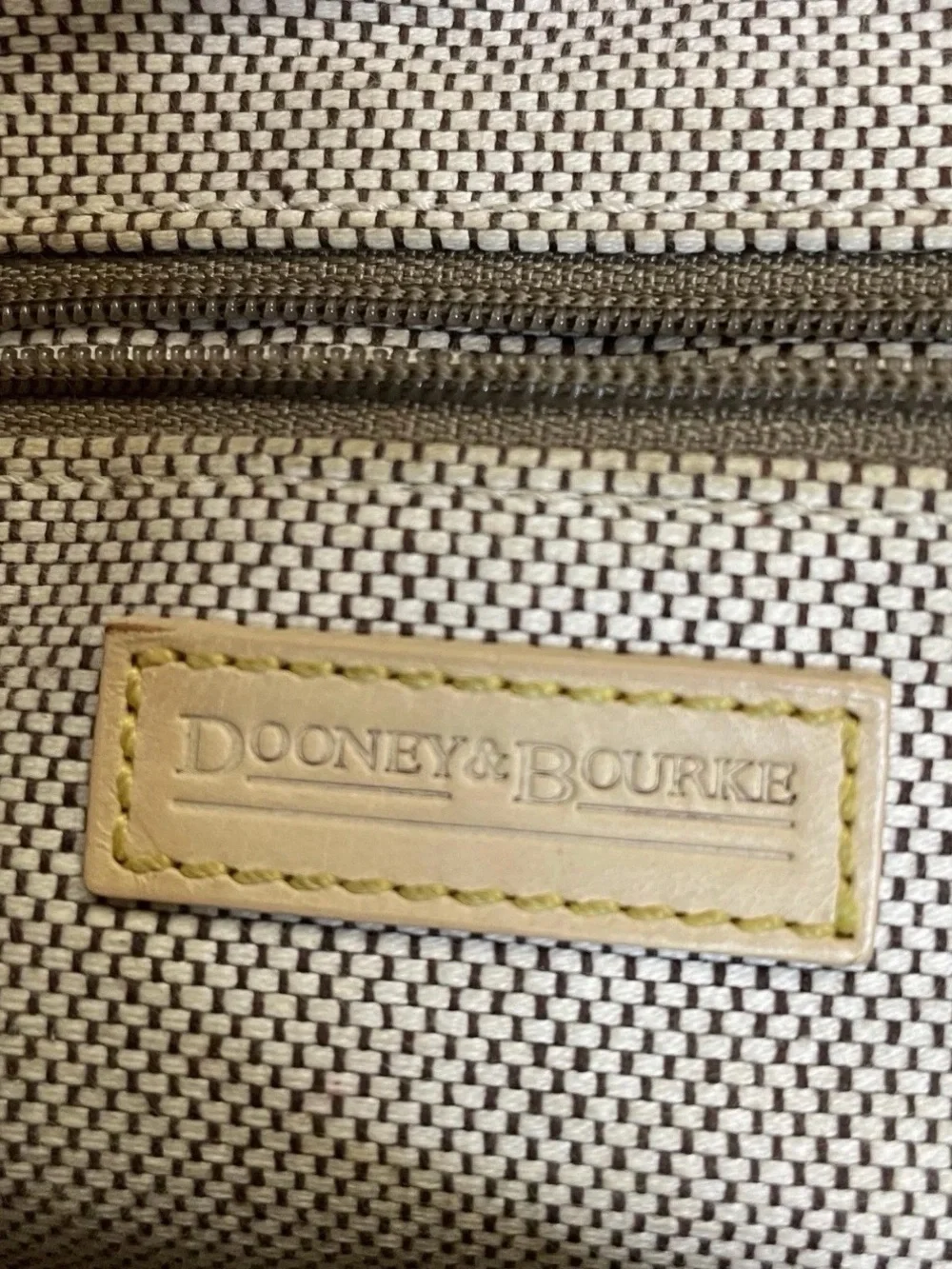 Dooney & Bourke Tote Bag Womens Large Gray Monogram Canvas Leather Shoulder